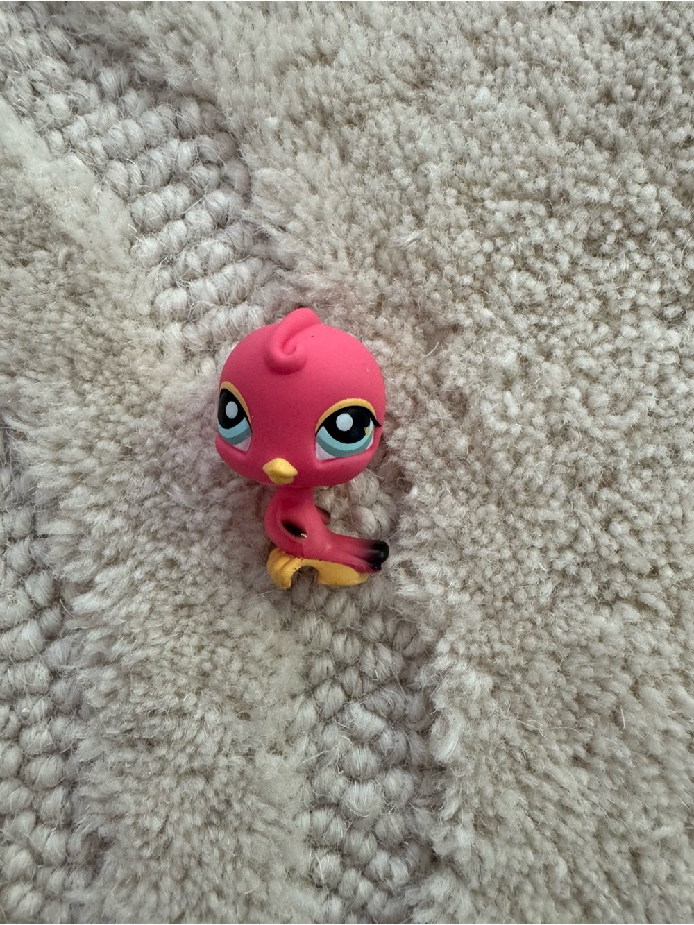 Littlest Pet Shop Bright Pink Flamingo Figure with Yellow Beak and Feet